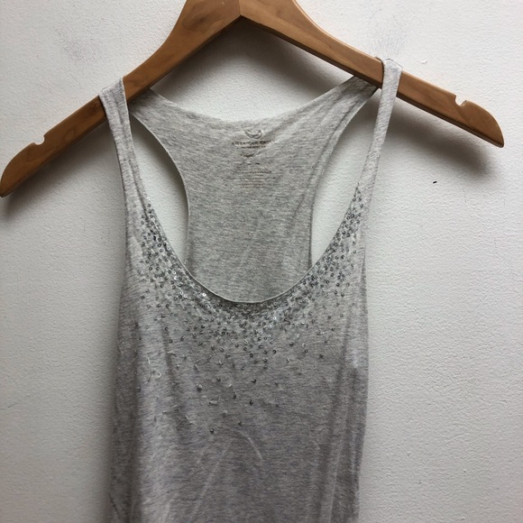 American Eagle gray sequined neckline tank - Picture 2 of 6